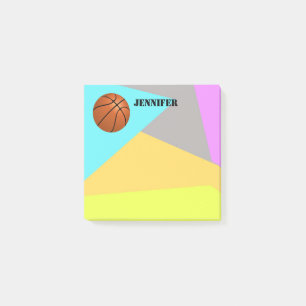 colourful basketball post it note to personalize