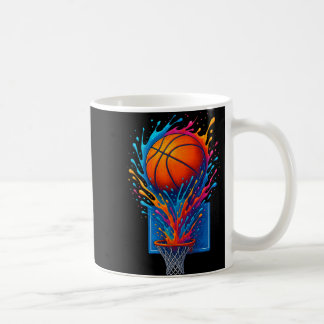 Colourful Basketball Splash Art Tee For Fans  Coffee Mug