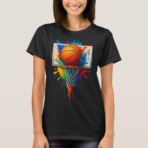 Colourful Basketball Splash Baller Tie Dye Colour T-Shirt