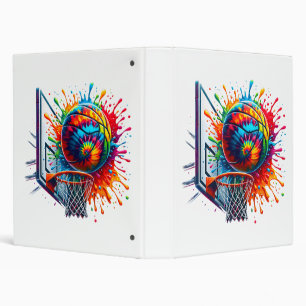 Colourful Basketball Tie Dye Colour Basketball Hoo Binder