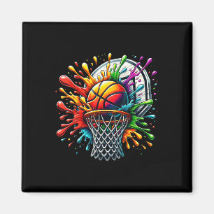 Colourful Basketball Tie Dye Colour Splash Hoop Ne Magnet