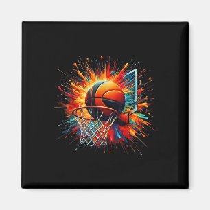 Colourful Basketball Tie Dye Colour Splash Hoop Ne Magnet