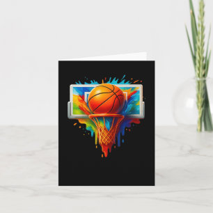 Colourful Basketball Tie Dye Colour Splash Premium Card