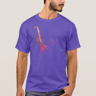 Colourful Bass Clarinet on Music sheet Contrabass T-Shirt
