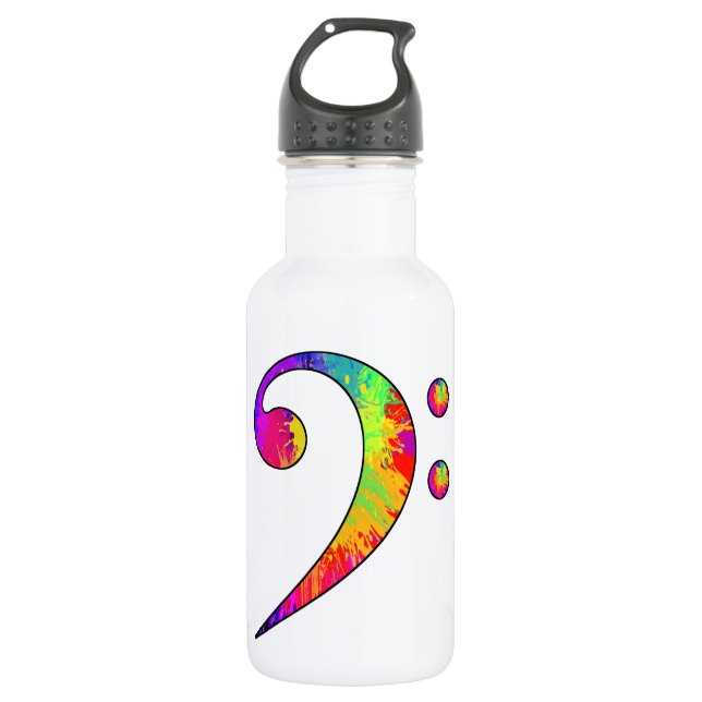 Colourful Bass Clef 532 Ml Water Bottle (Front)