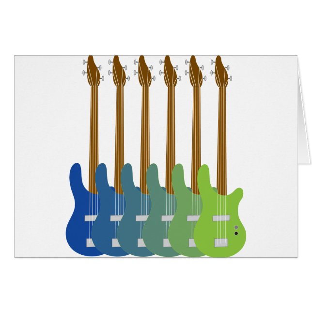 Colourful Bass Guitars (Front Horizontal)