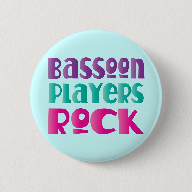 Colourful Bassoon Players Rock Music Gift 2 Inch Round Button (Front)