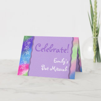 Colourful Bat Mitzvah invitation
