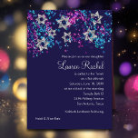 Colourful Bat Mitzvah Silver Star Glittery Confett Invitation<br><div class="desc">Bar Mitzvah and Bat Mitzvah invitation sets designed by Umua. Printed and shipped by Zazzle or its partners.</div>