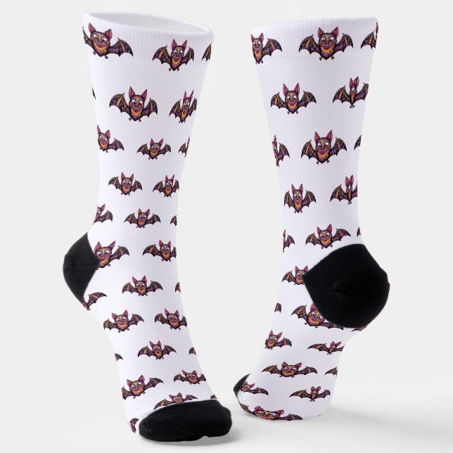 Colourful Bat Socks (Angled)