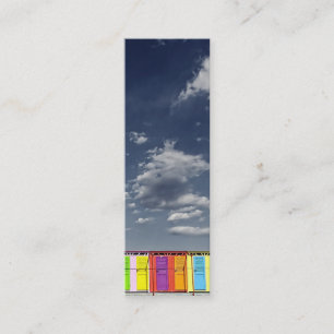 Colourful bathing huts bookmark business card