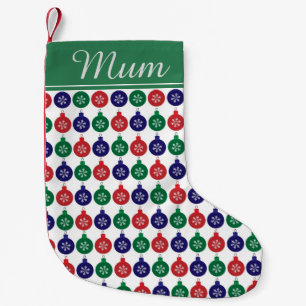 Colourful Bauble Pattern Christmas Small Christmas Stocking