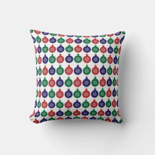 Colourful Bauble Pattern Christmas Throw Pillow