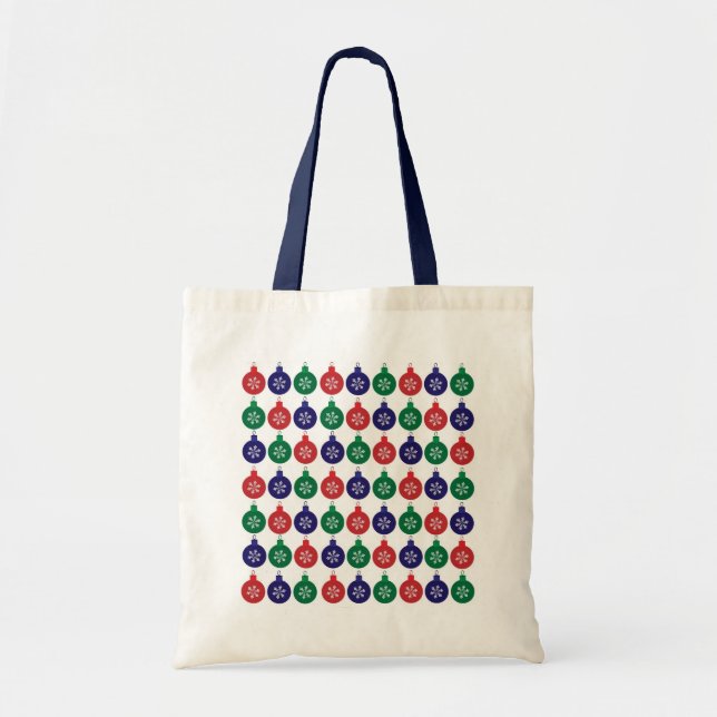 Colourful Bauble Pattern Christmas Tote Bag (Front)
