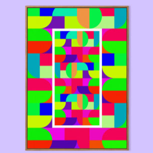 Colourful Bauhaus Style Wall Art Print