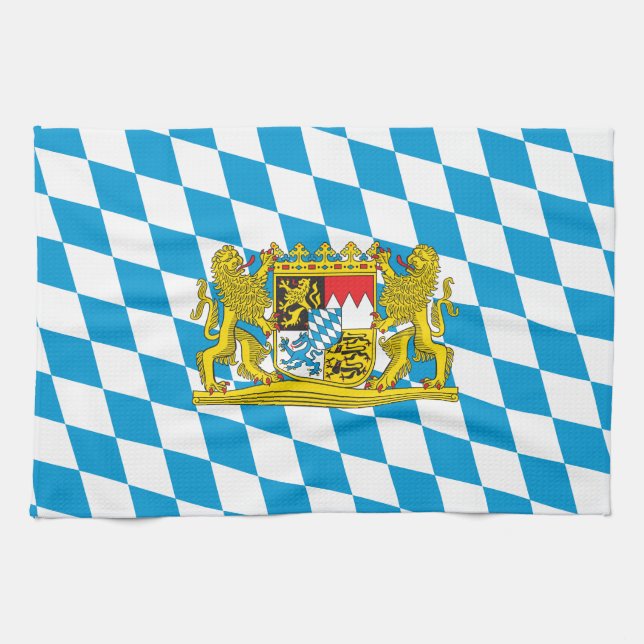 Colourful Bavarian Flag Kitchen Towel (Horizontal)