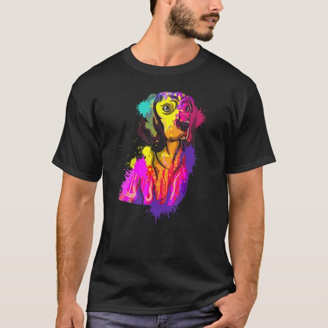 Colourful Bavarian Mountain Hound Dog Breed T-Shirt (Front)