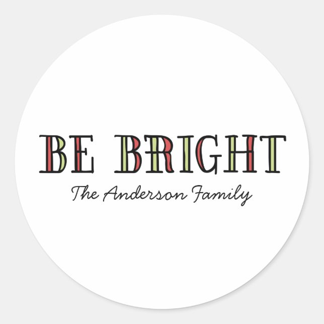 Colourful Be Bright Holiday Stickers (Front)