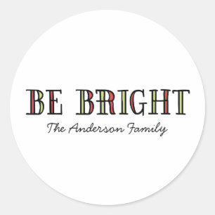 Colourful Be Bright Holiday Stickers
