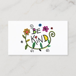 Colourful Be Kind Floral Business Calling Card