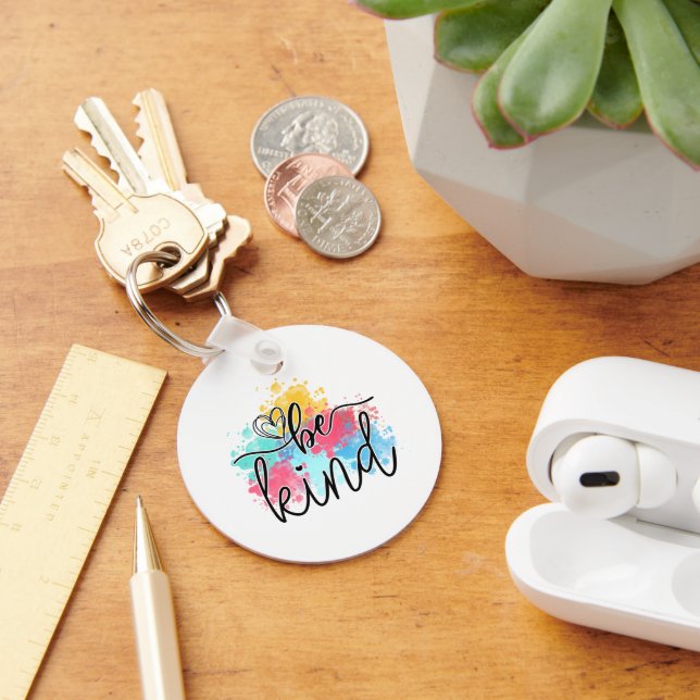 Colourful Be Kind Paint Splash Keychain (Desk)