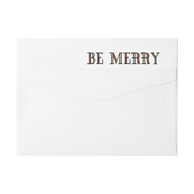 Colourful Be Merry Holiday Labels (Back)