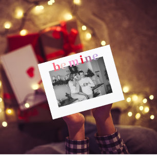 Colourful Be Mine Couple Photo Valentines Postcard