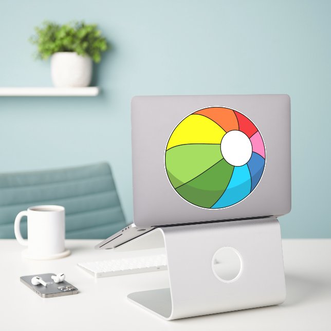 Colourful Beach Ball (Laptop On Desk)