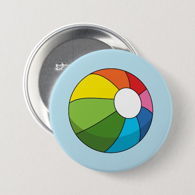 Colourful Beach Ball 3 Inch Round Button (Front & Back)