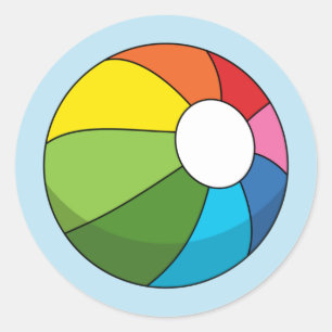 Colourful Beach Ball Classic Round Sticker