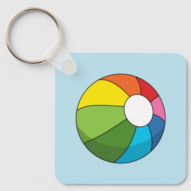 Colourful Beach Ball Keychain (Front)