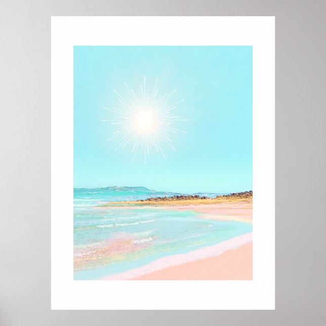 Colourful Beach Coastal Summer Poster (Front)
