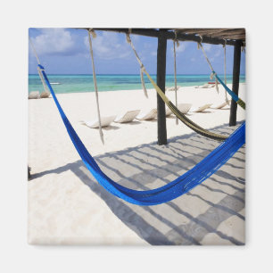 Colourful Beach Hammocks Cozumel Mexico Magnet
