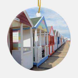 Colourful Beach Huts Ceramic Ornament