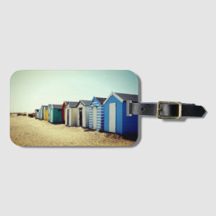 Colourful Beach Huts In The Sun Luggage Tag