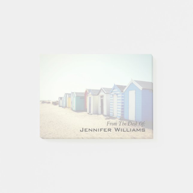 Colourful Beach Huts In The Sun Post-it Notes (Front)