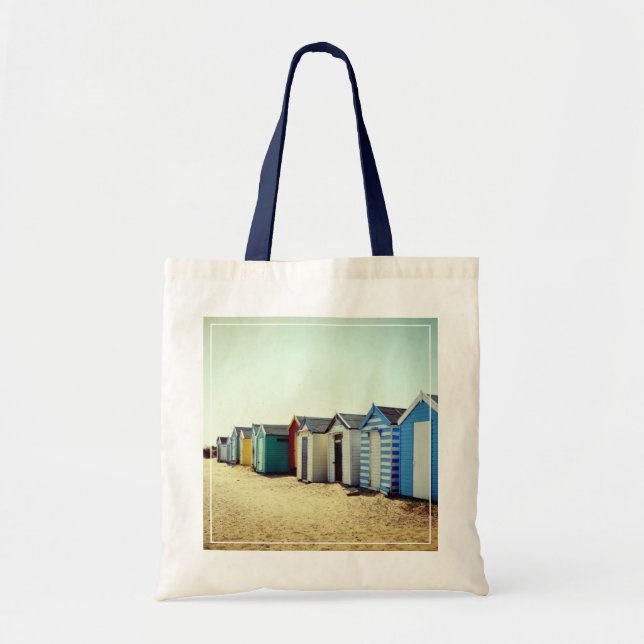 Colourful Beach Huts In The Sun Tote Bag (Front)