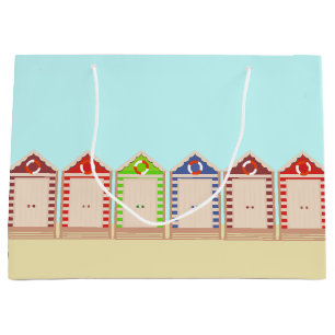 Colourful Beach Huts Summer  Large Gift Bag