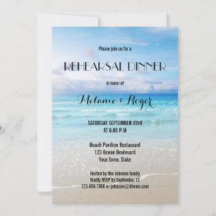 Colourful Beach Rehearsal Dinner Invitation