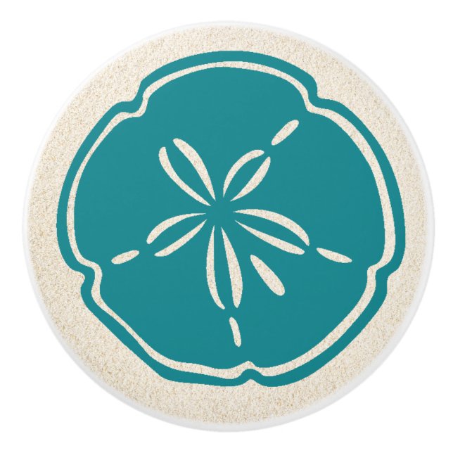 Colourful Beach Shell Sand Dollar Drawer Knobs (Front)