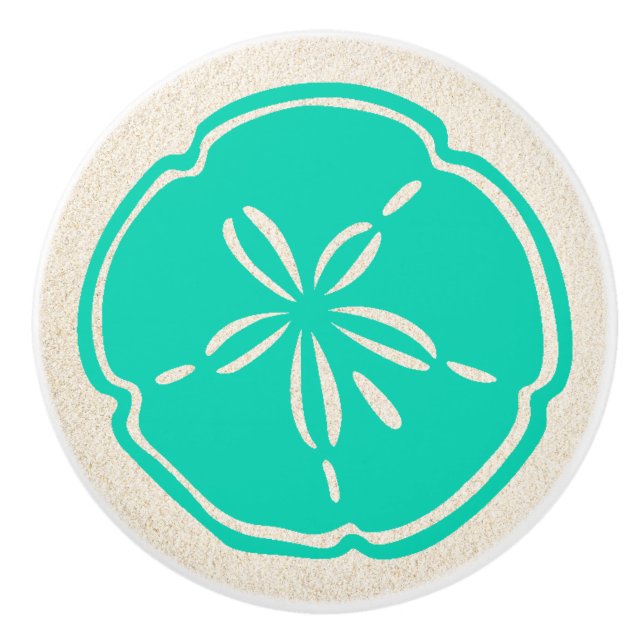 Colourful Beach Shell Sand Dollar Drawer Knobs (Front)