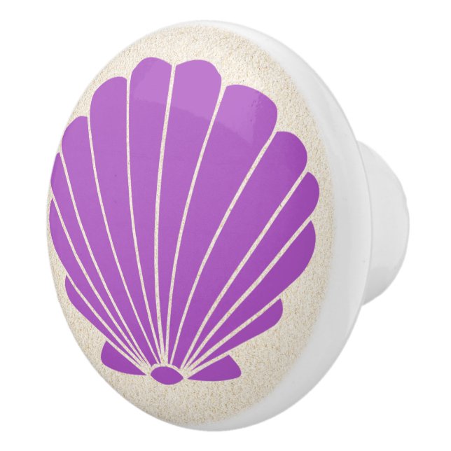 Colourful Beach Shell Scallop Drawer Knobs (Right)