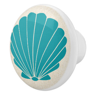 Colourful Beach Shell Scallop Drawer Knobs