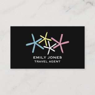 Colourful Beach Starfish, Travel & Tourism Business Card