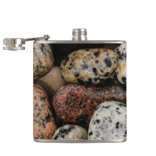 Colourful Beach Stones Hip Flask