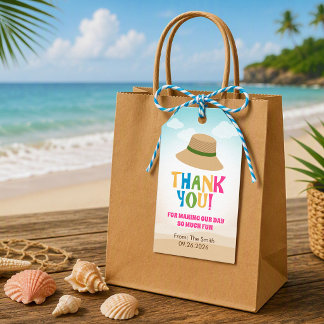 Colourful Beach Theme (Hat) Gift Tag