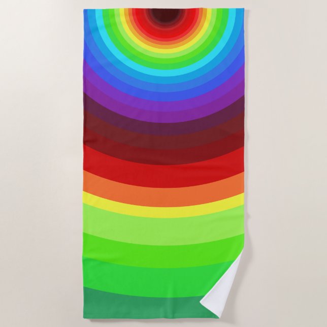Colourful Beach Towel with Rainbow Colours (Front)