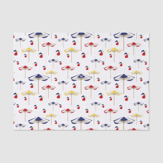 Colourful Beach Umbrella and Beach Ball Custom Tissue Paper (Front)