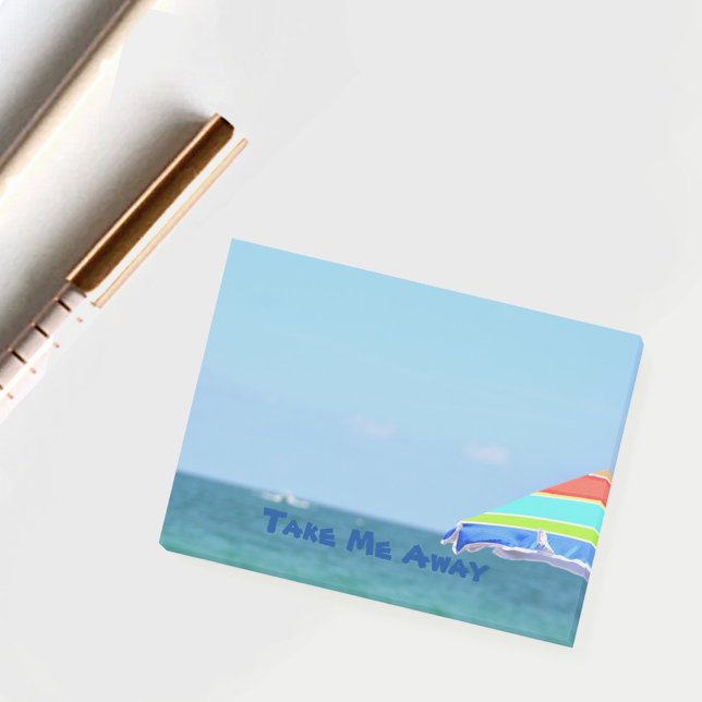 Colourful Beach Umbrella Oceanview Post-it Notes (Creator Uploaded)