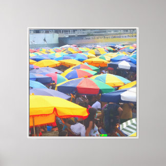 Colourful Beach Umbrellas Market Canvas Print